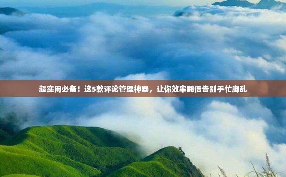 超实用必备!这5款评论管理神器,让你效率翻倍告别手忙脚乱