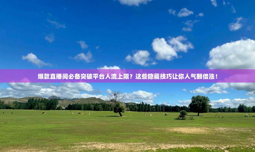 爆款直播间必备突破平台人流上限？这些隐藏技巧让你人气翻倍涨！