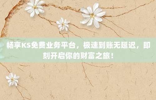 畅享KS免费业务平台，极速到账无延迟，即刻开启你的财富之旅！