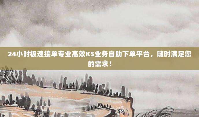 24小时极速接单专业高效KS业务自助下单平台，随时满足您的需求！